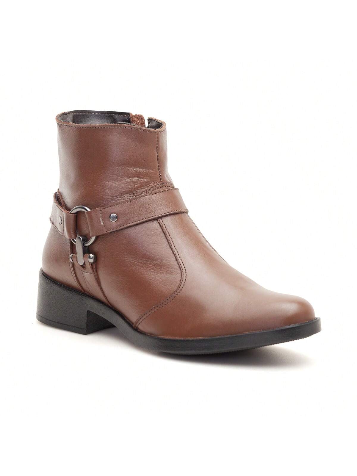 Bota Feminina Cano Curto de Couro Floriza