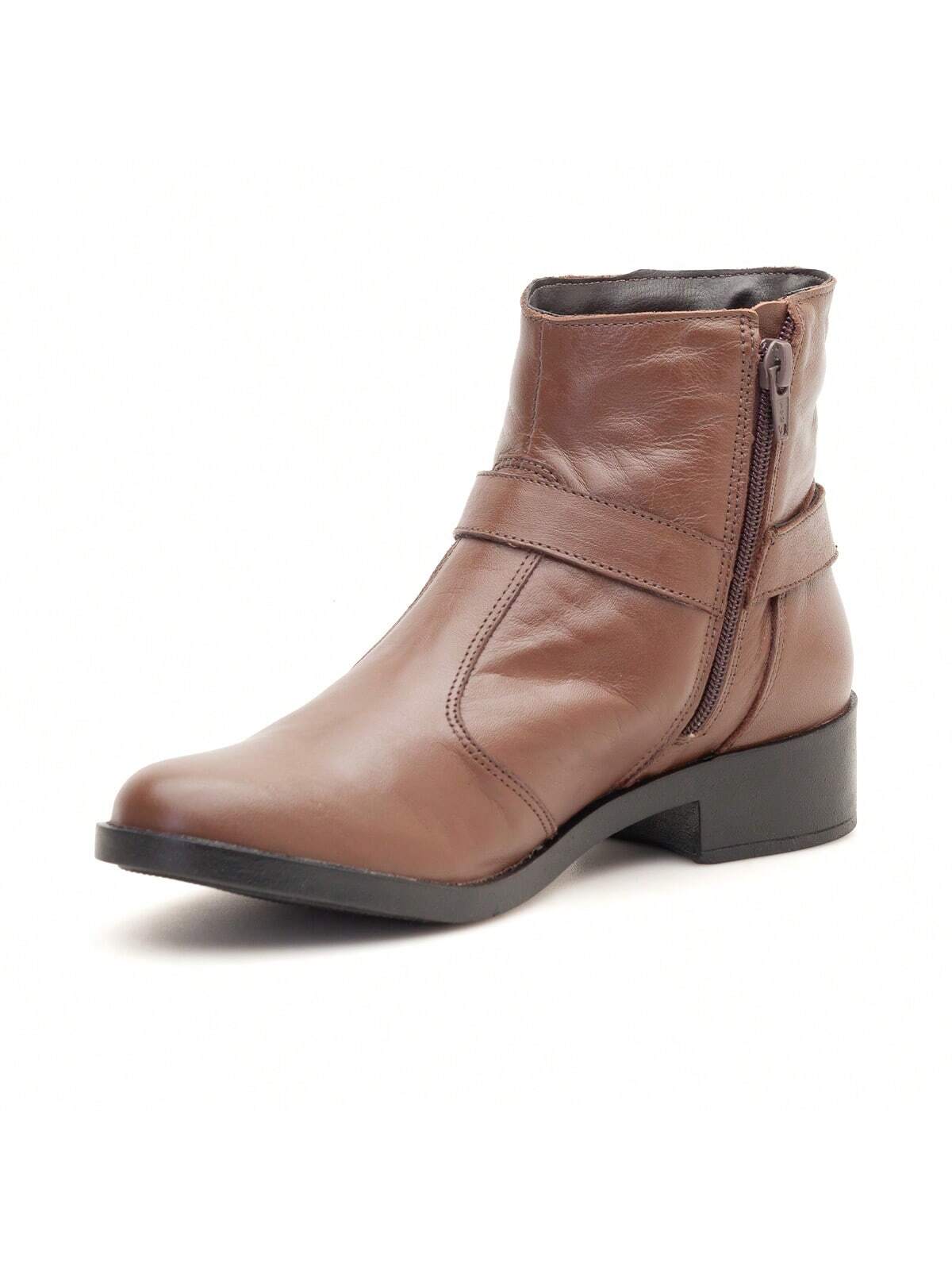 Bota Feminina Cano Curto de Couro Floriza