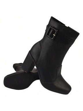 Bota Feminina Cano Curto Com Fivela Preta