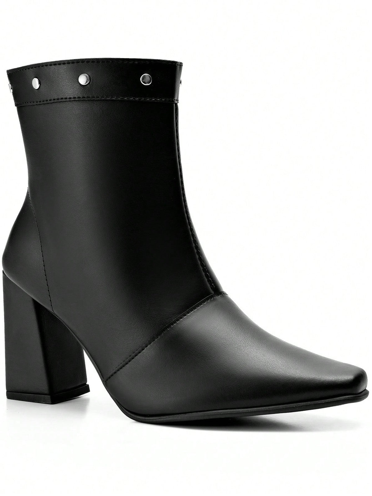 Bota Feminina Cano Curto Salto Alto Preta