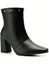 Bota Feminina Cano Curto Salto Alto Preta