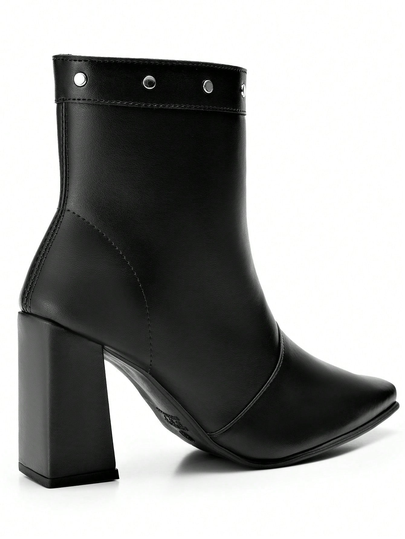 Bota Feminina Cano Curto Salto Alto Preta