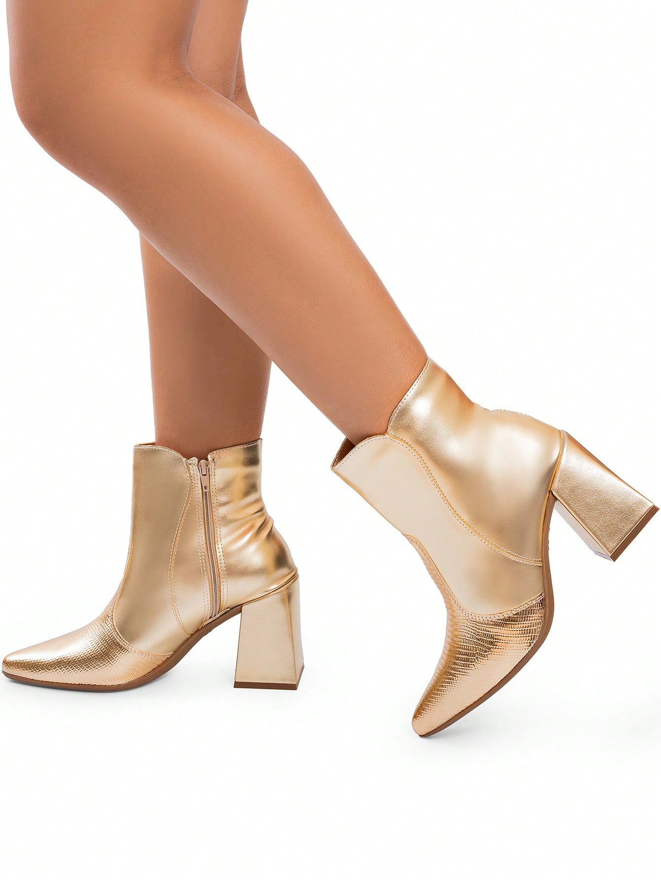 Bota Feminina Cano Curto Salto Bloco