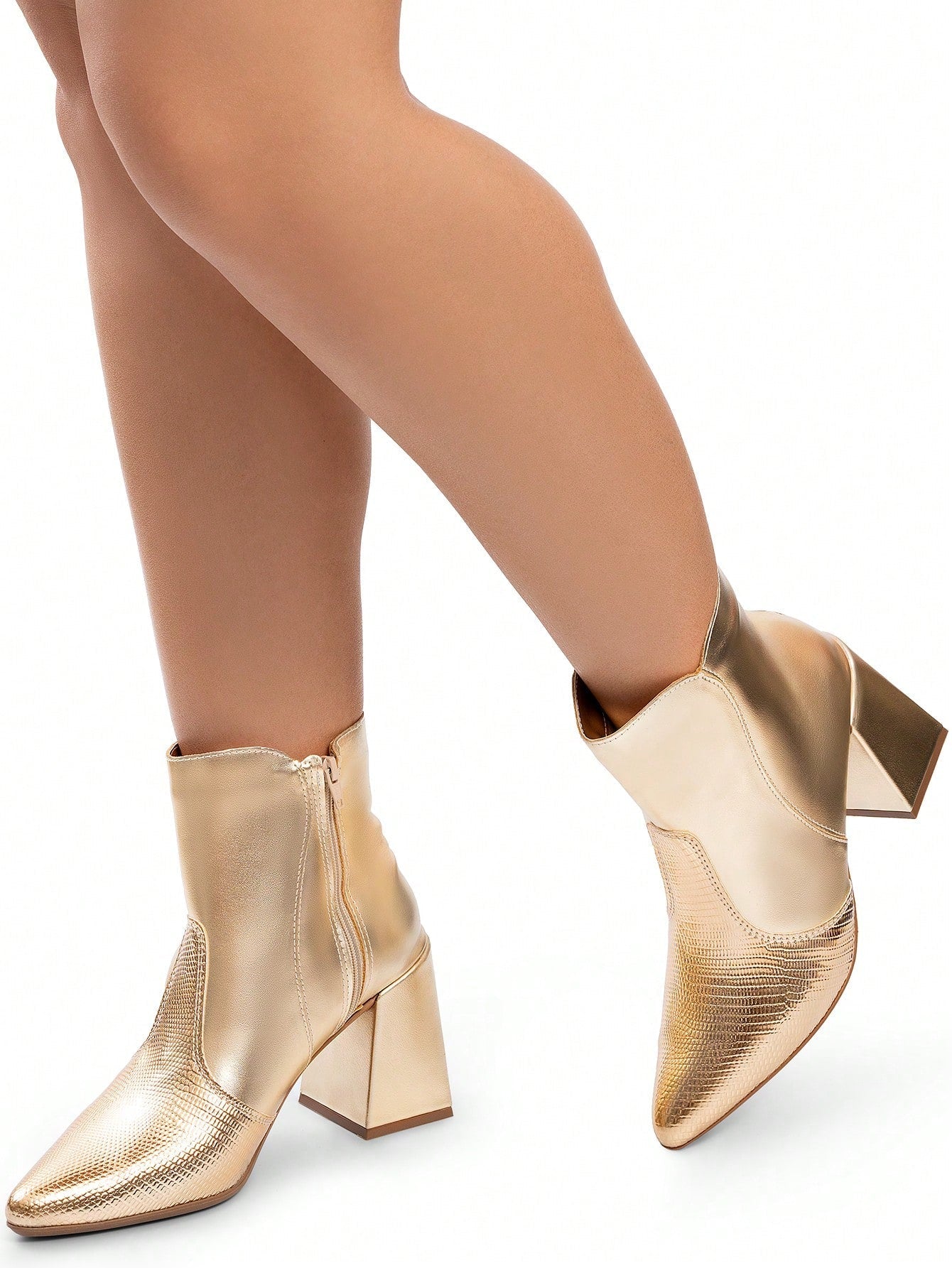 Bota Feminina Cano Curto Salto Bloco