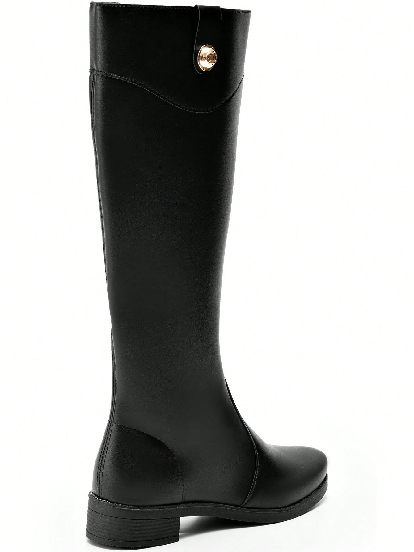 Bota Feminina Cano Longo Salto Baixo Preta