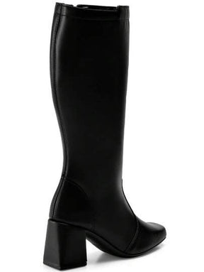 Bota Feminina Cano Longo Salto Grosso Preta