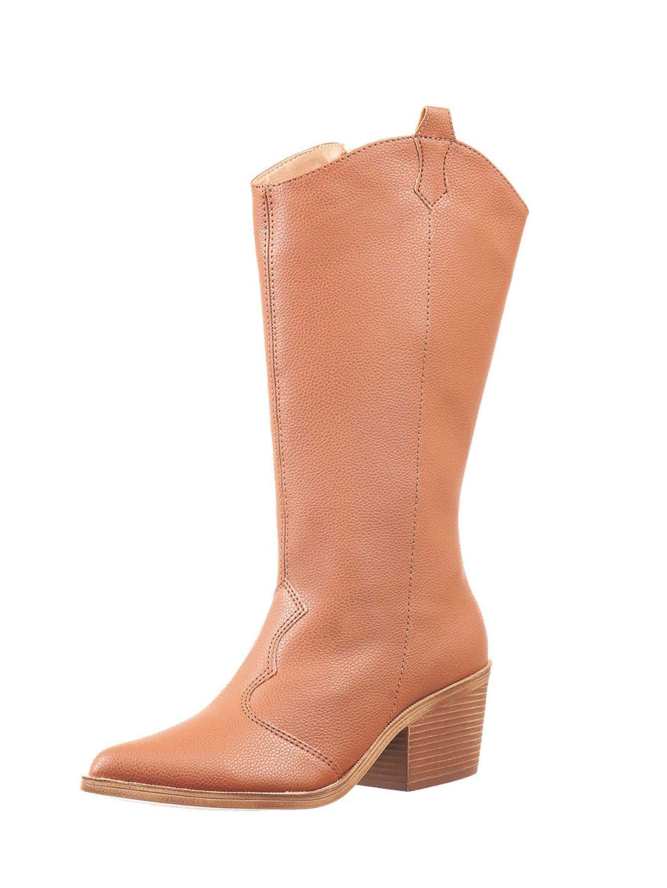 Bota Feminina Texana Cano Médio Caramelo