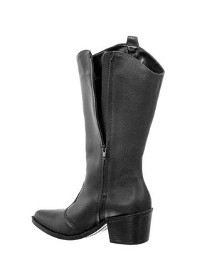 Bota Feminina Texana Cano Médio Preta