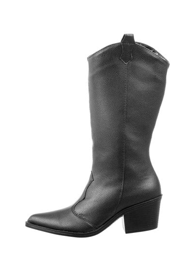 Bota Feminina Texana Cano Médio Preta