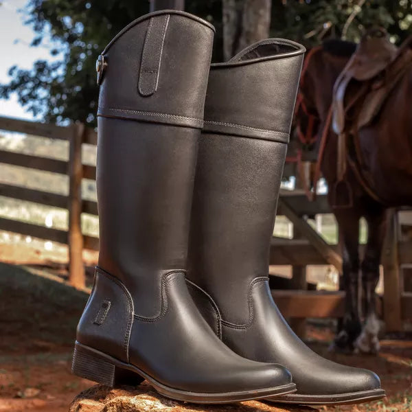 Bota de Hipismo de Couro Infantil