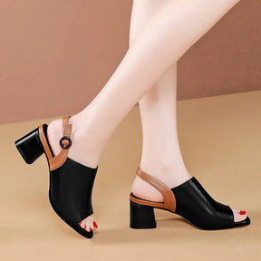 Sandália Feminina em Couro | Peep Toe