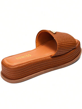 Sandália Feminina Flatform Lumis Bege