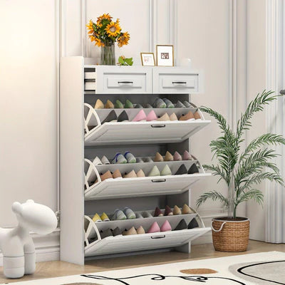 Armário de Sapatos com 3 Portas e 2 Gavetas + Mochila Brinde