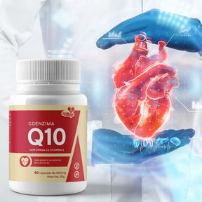 Coenzima Q10 (60 cáps) -  você leva grátis Ômega 3 + Vitamina E